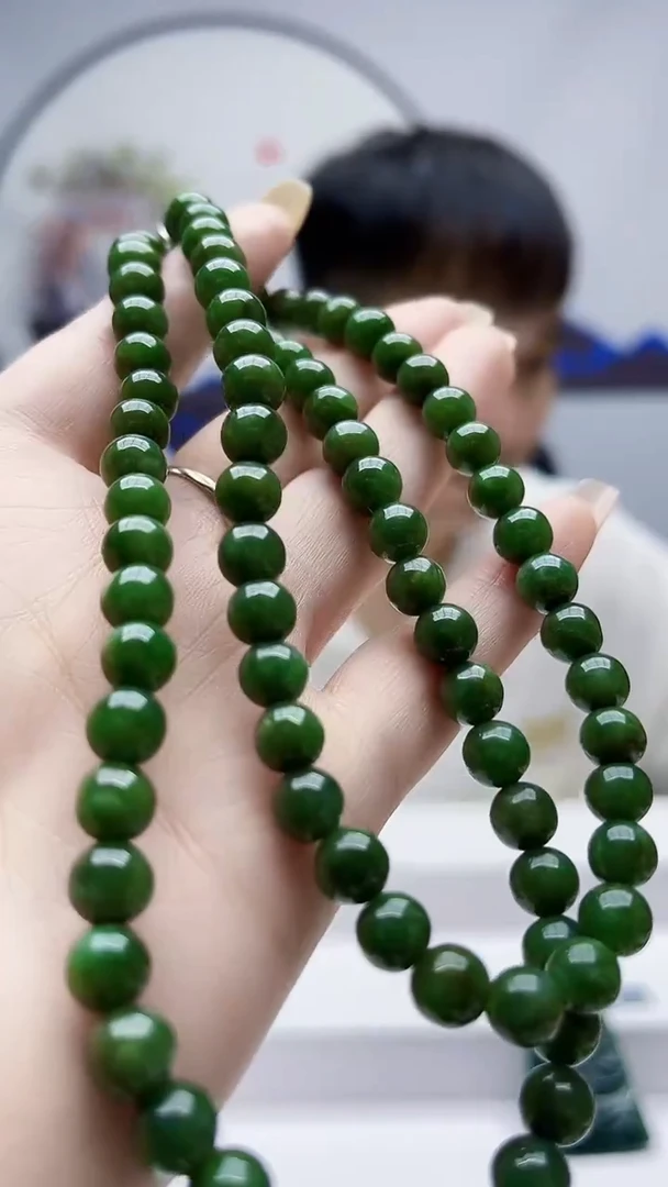 未镶嵌定制翡翠毛货-珠链44