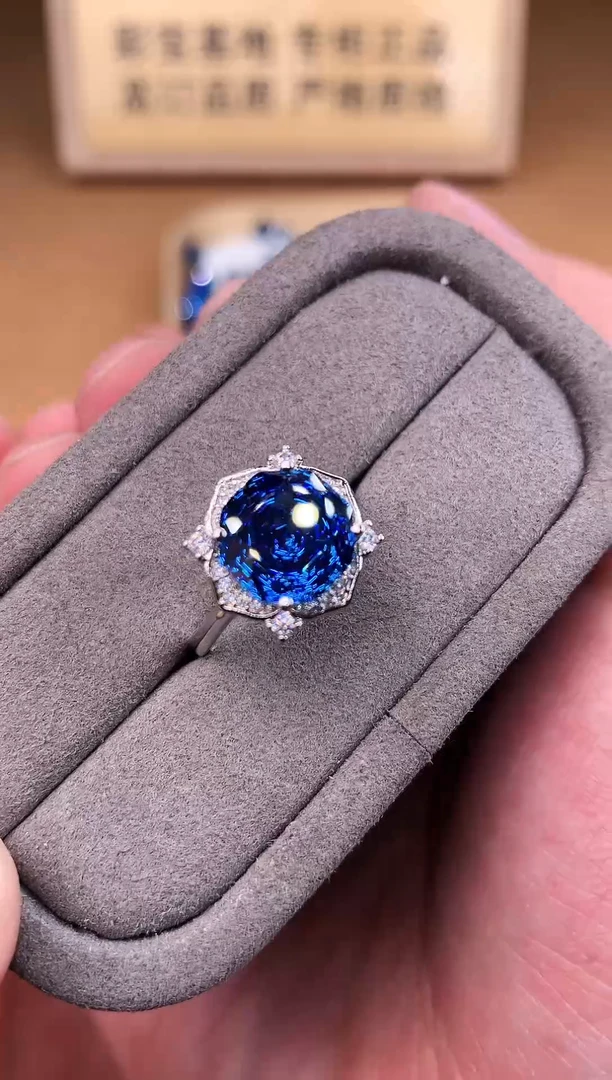 银S925镶嵌戒指托帕石2222