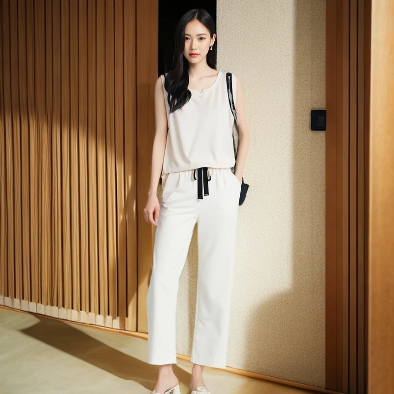 ①【罗纹棉加肥加大】女款背心V领吊带速干无痕跨栏常规无袖8607