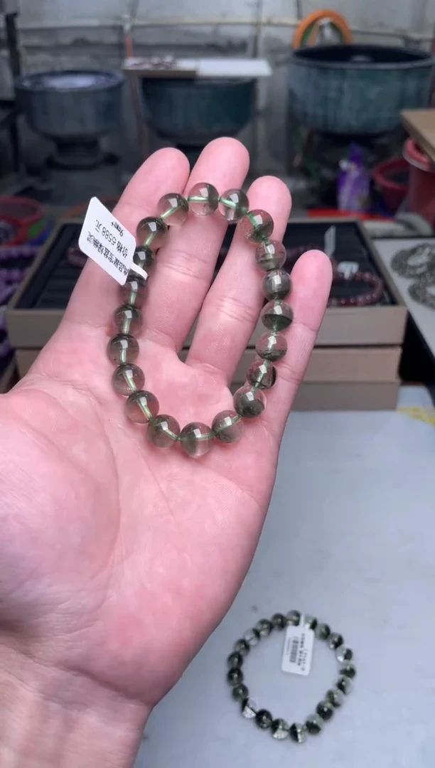 【闪购商品】水晶手串未镶嵌聚宝盆绿幽灵多样性发其一