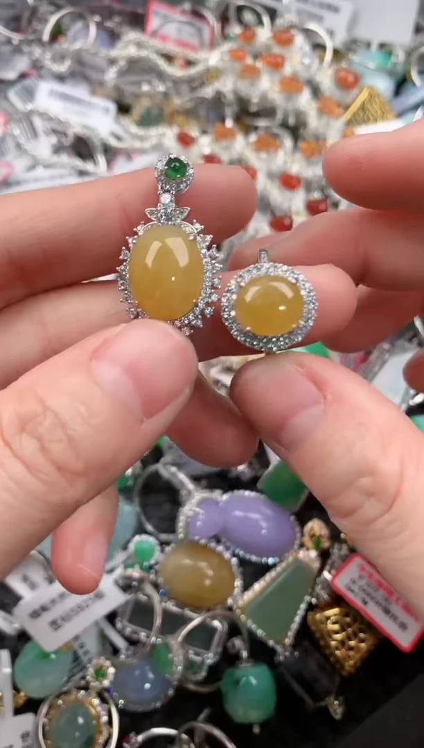 银S925镶嵌戒指翡翠777---1