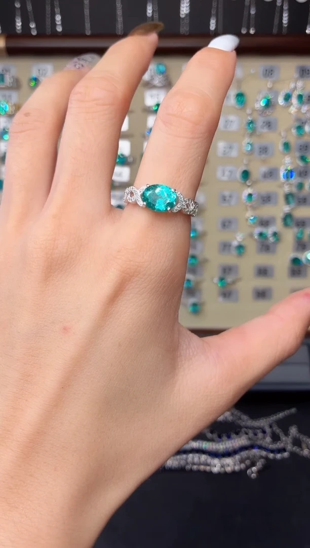 碧玺戒指银S925镶嵌000