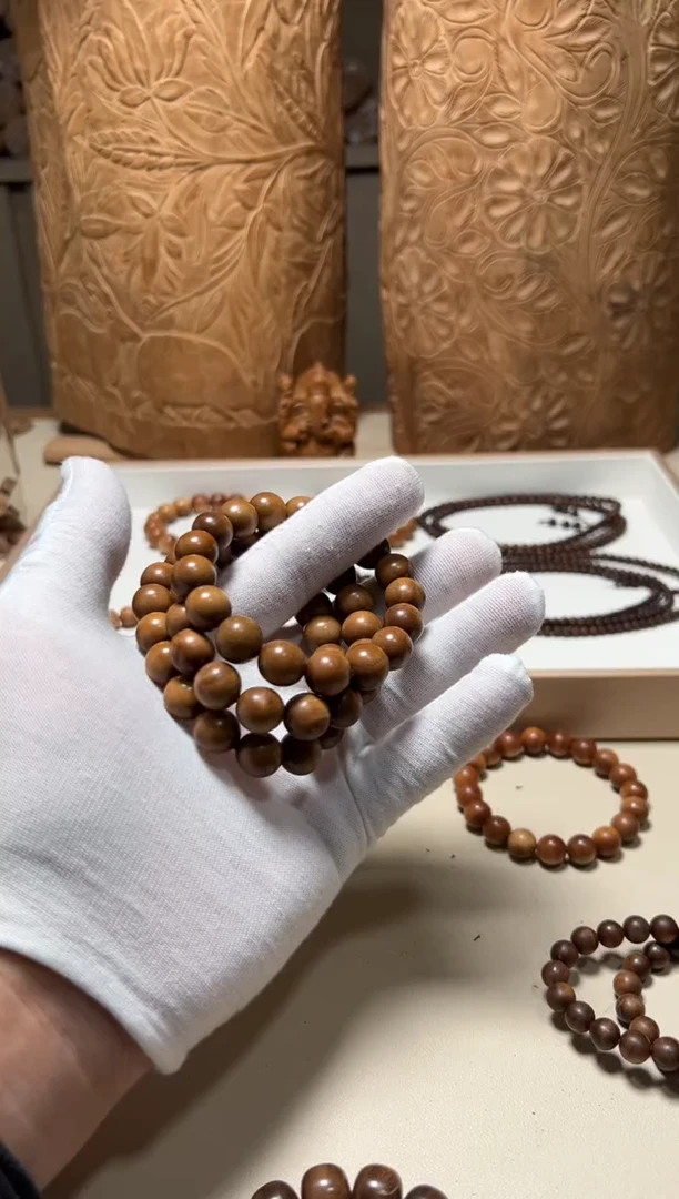 【闪购商品】檀香木手串/手链1.2老山檀香顺纹黑肉单圈微瑕福利