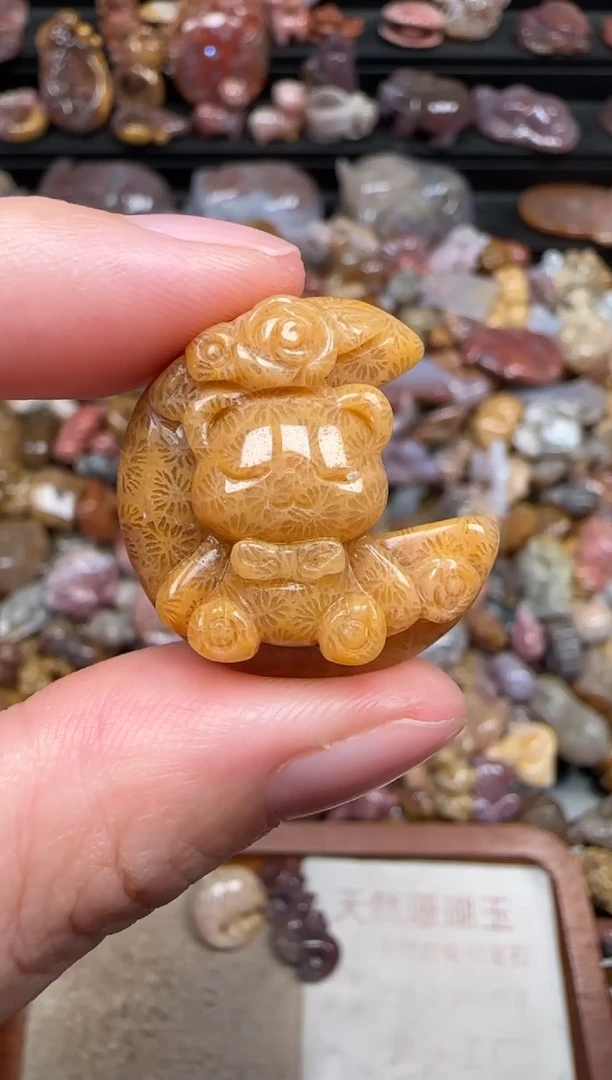 颈饰未镶嵌硅化珊瑚（珊瑚玉）403