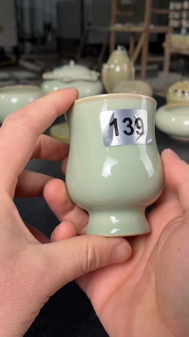 耀州窑仰山小高足杯139
