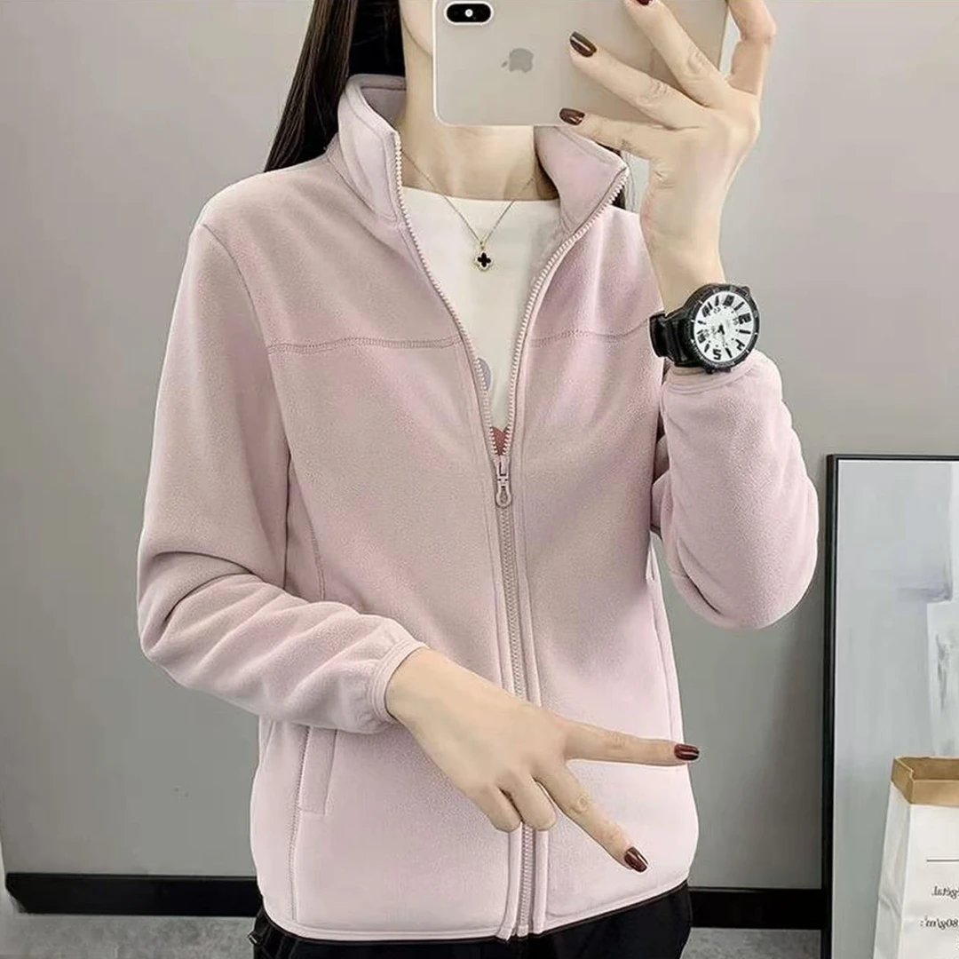 摇粒绒外套女春秋户外防风休闲运动抓绒衣20532(D8后)