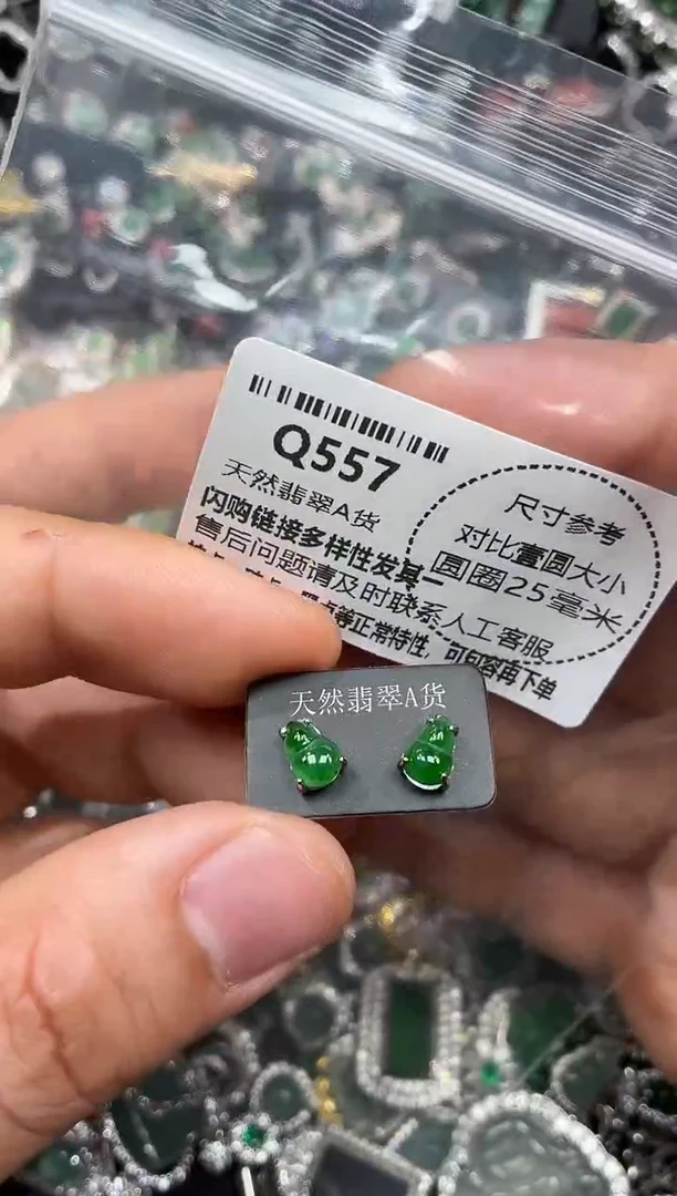 颈饰未镶嵌翡翠Q557耳钉