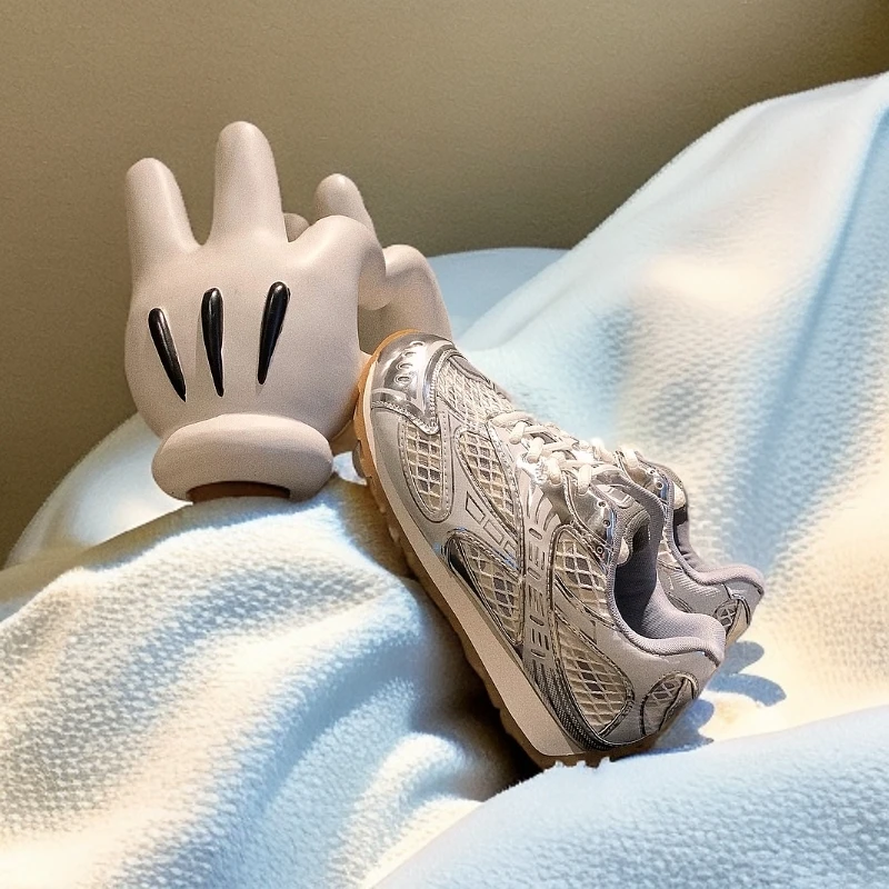 2025老爹鞋女透色厚底运动真皮舒适运动休闲百搭单鞋潮款女鞋