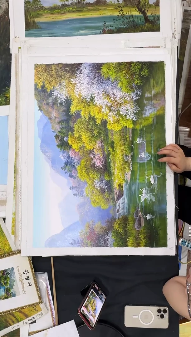 油画【原创·保真·带证书】朝鲜画家纯手绘油画--顺丰包邮--