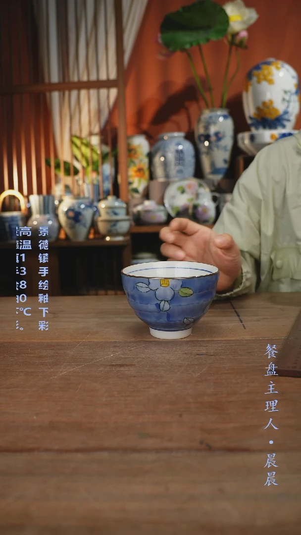 瓷片【简家甄选】景德镇设计师釉下手绘陶瓷餐具