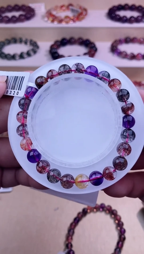 未镶嵌手串水晶黑加仑超七7m+