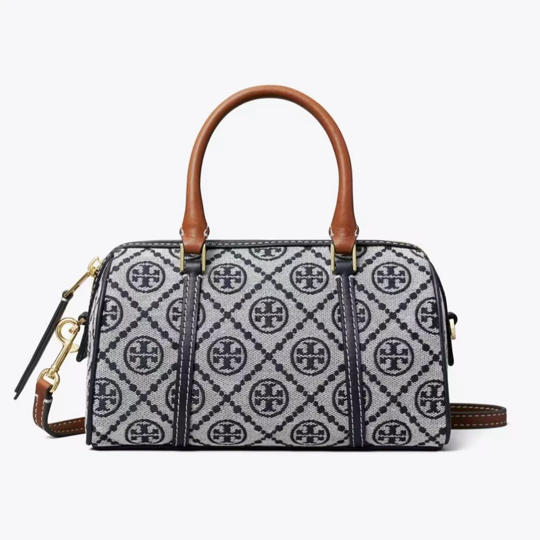 未使用 TORY BURCH/汤丽柏琦 Sadie麻麻新款蓝老花迷你波士顿