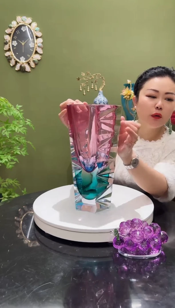 琉璃紫气东来花瓶