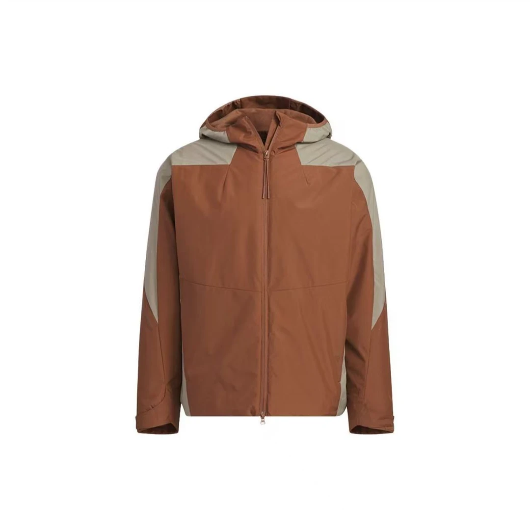 【万象城AD SWC】阿迪达斯连帽拉链长袖夹克外套 男款 棕色JZ8414