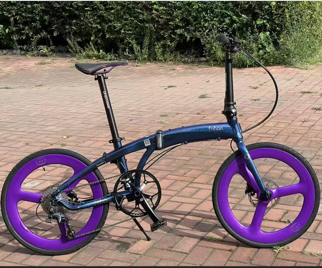 风行ldg2018折叠自行车 变色龙海豚车架三刀碳纤维轮组