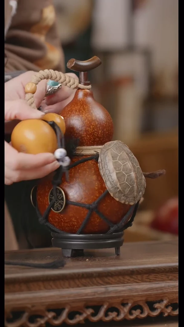 【闪购商品】297号精品天然大漆工艺防渗内胆酒葫芦~