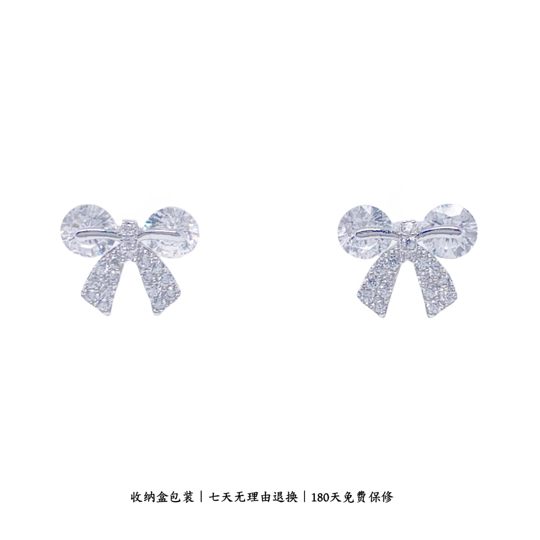 925银莫桑石耳饰 CHANGE x 巨闪精致蝶耳钉小耳垂耳钉小巧 E482