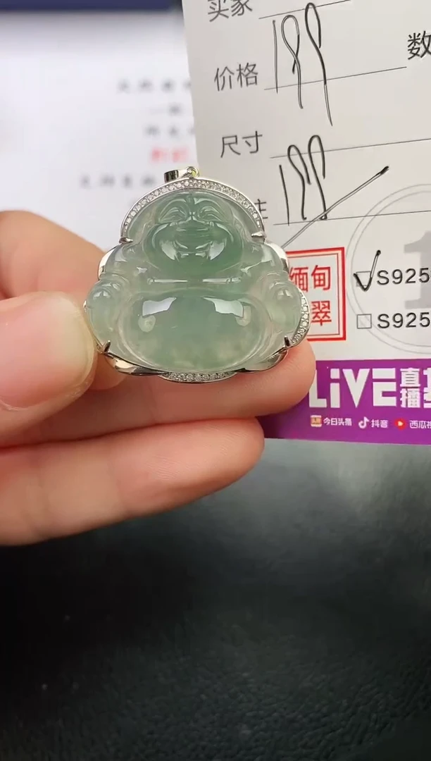 颈饰银S925镶嵌翡翠Y****6挂件