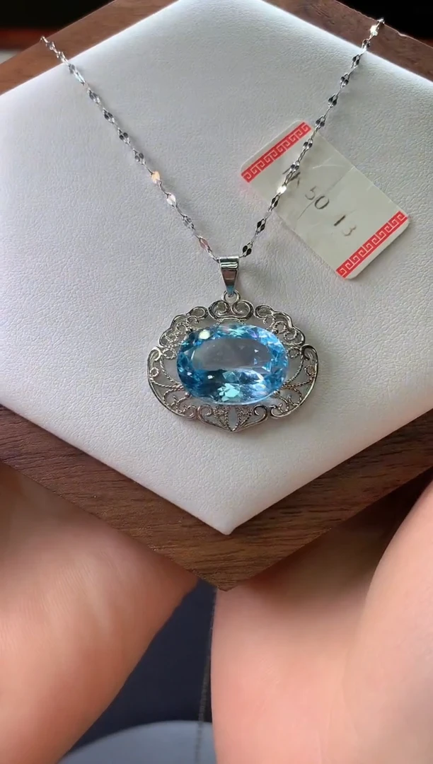 颈饰银S925镶嵌托帕石诺**言50-13