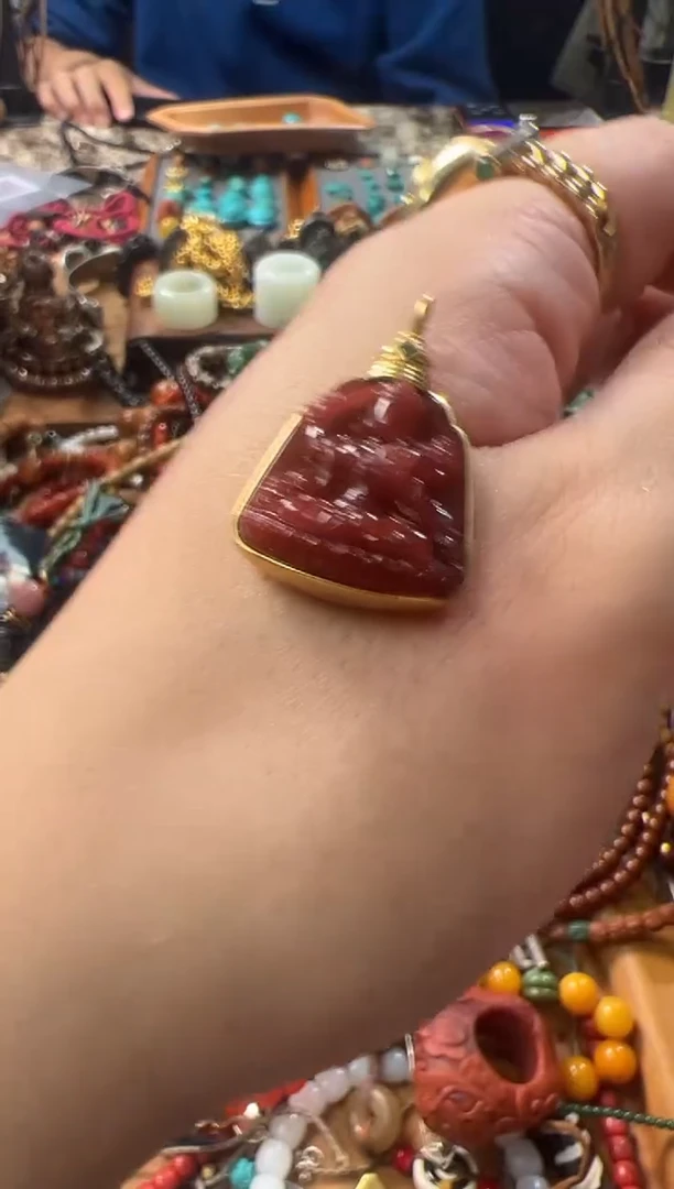 22K金镶嵌.南红玛瑙21号 南红配饰套装ylp   9.3g