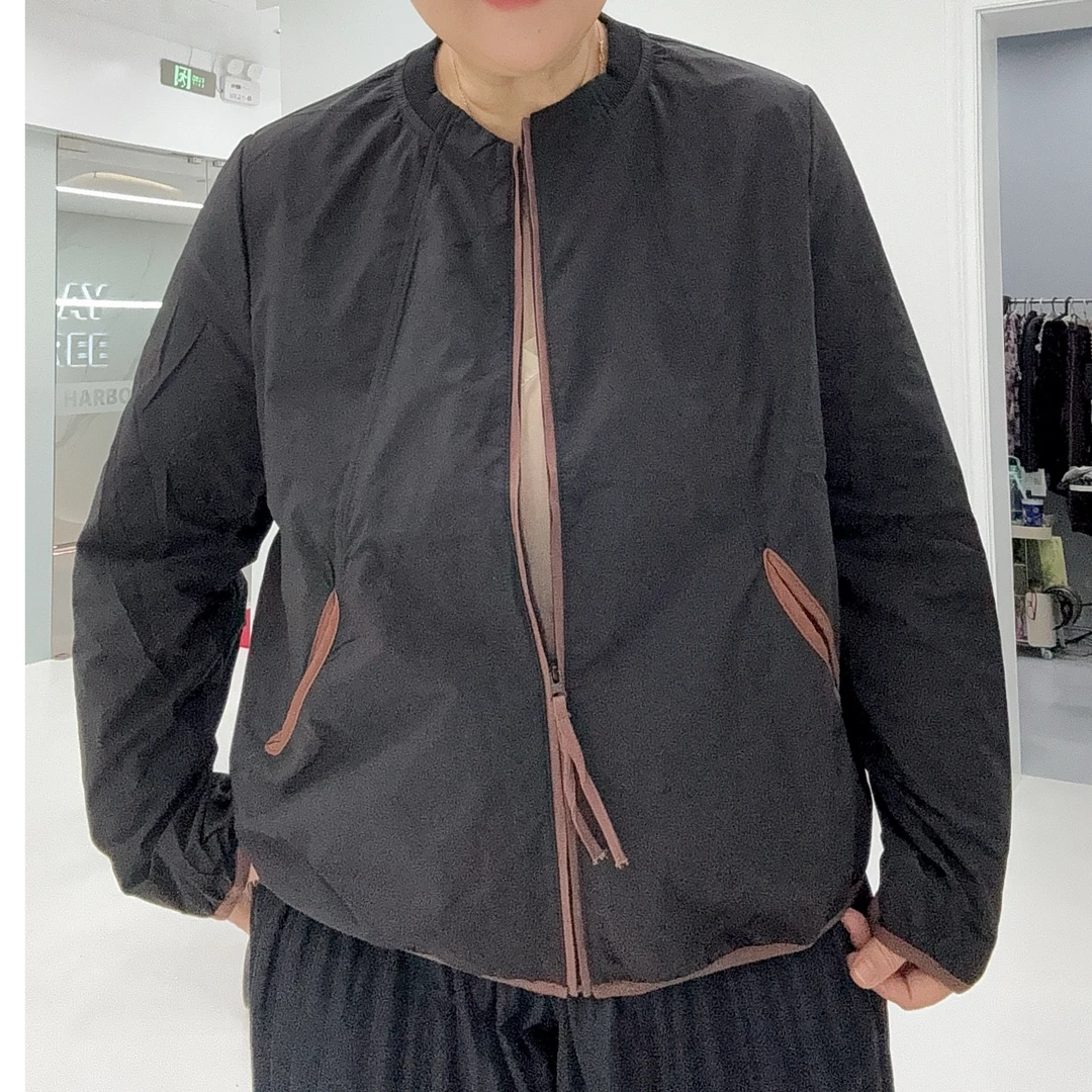 秋季女短外套韩版女式假两件外套简约户外保暖棉衣XHR6096