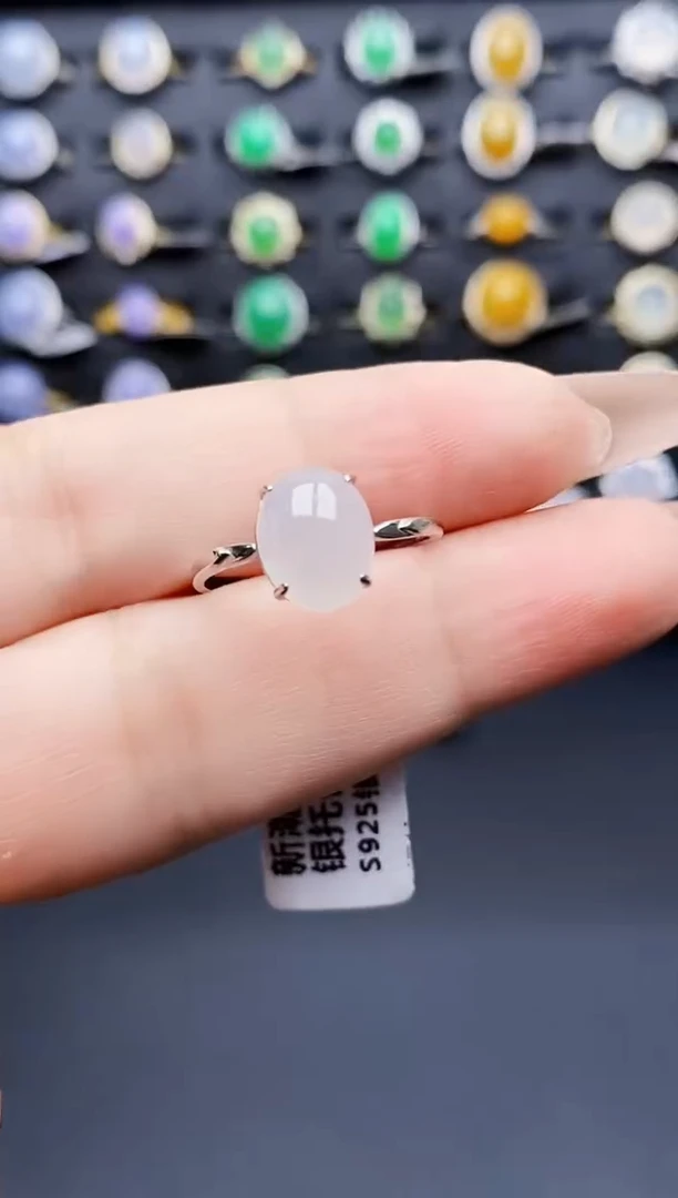银S925镶嵌戒指翡翠1009