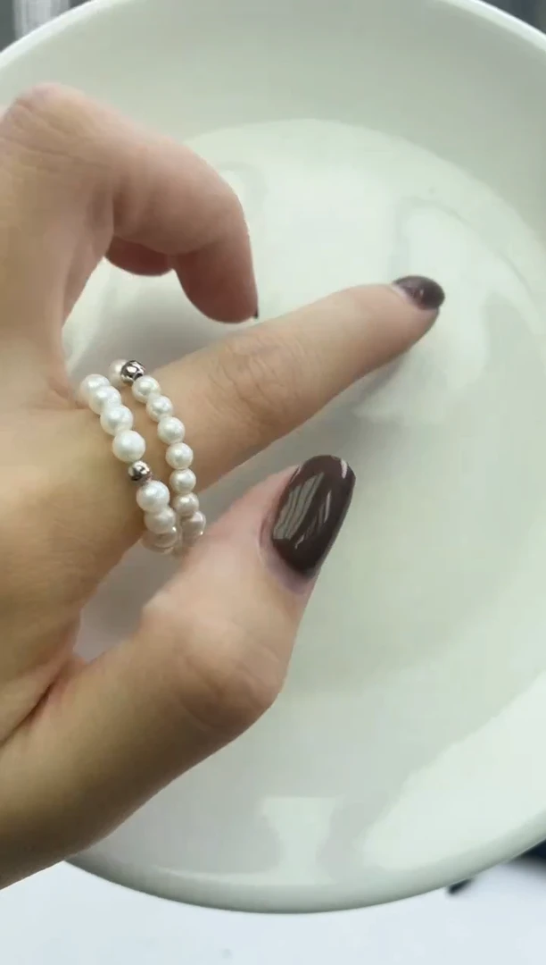 未镶嵌戒指淡水珍珠白色系小米戒指