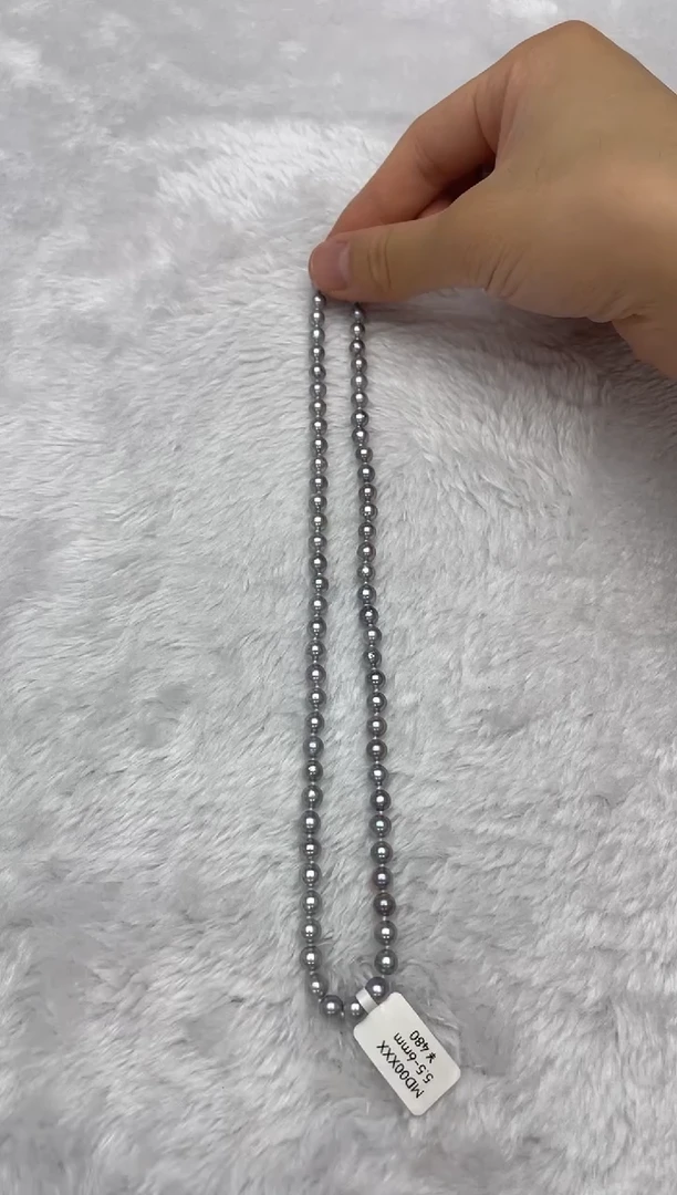 海水珍珠银S925镶嵌项链AK真多麻5.5-6mm