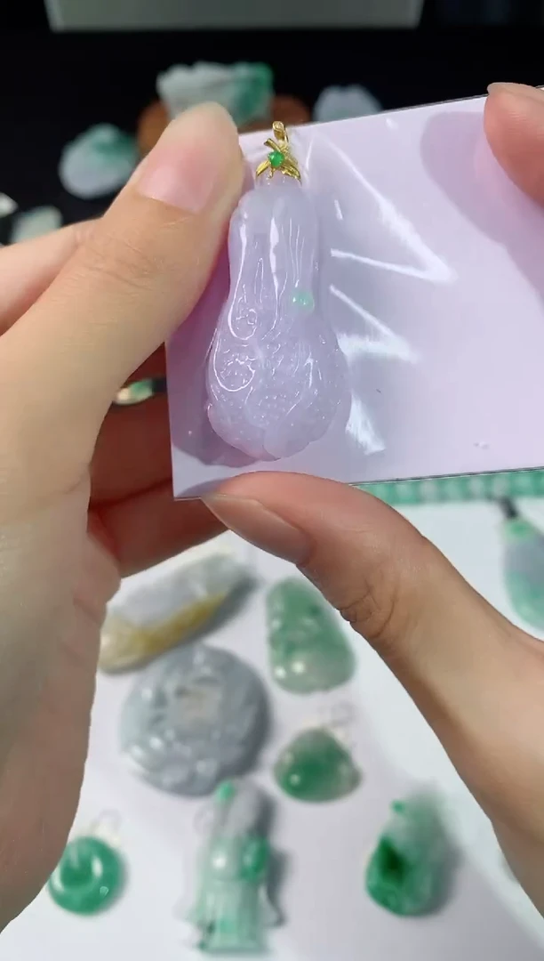 吊坠(不含链)18K金镶嵌翡翠885