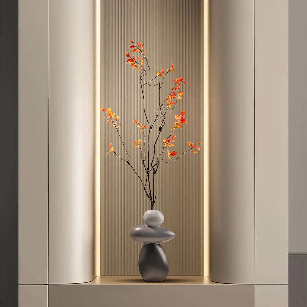 贝汉美新款创意时来运转客厅壁龛装饰插花干花花瓶摆件乔迁礼物