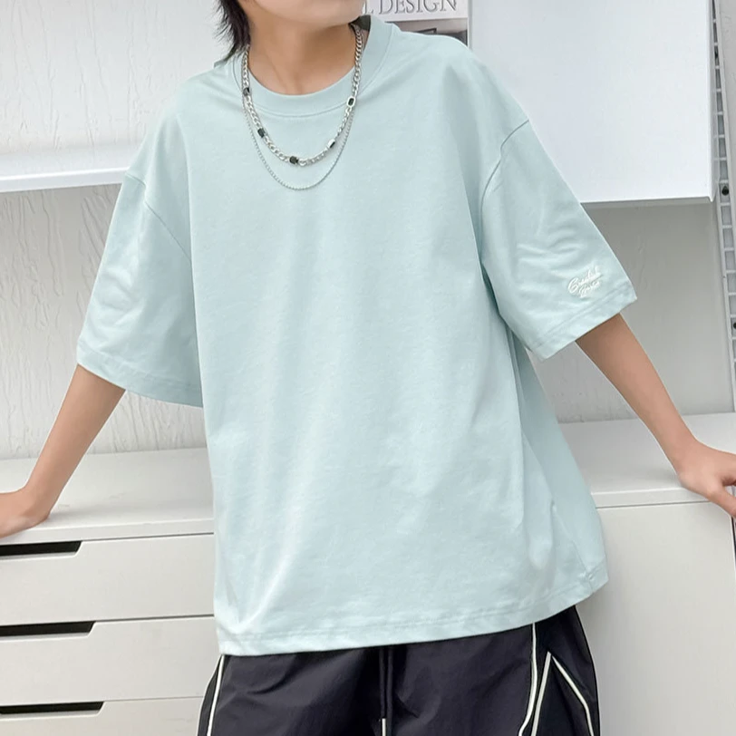 钱小朵38005亲子百搭纯色T恤