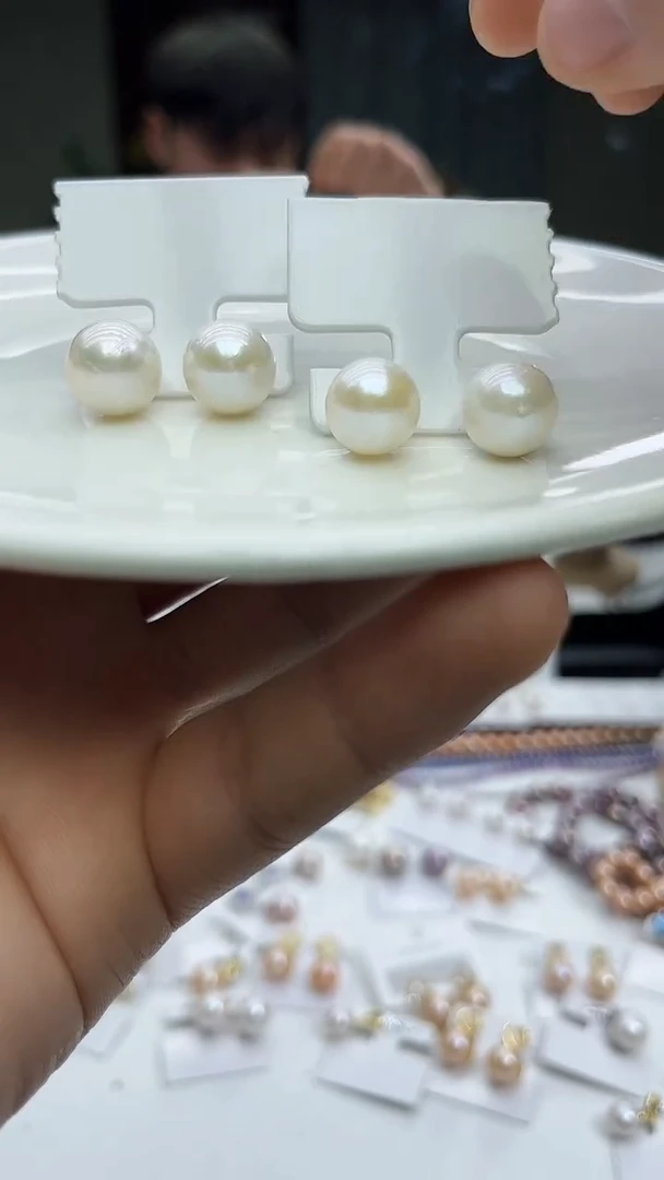 未镶嵌耳饰淡水珍珠白色系