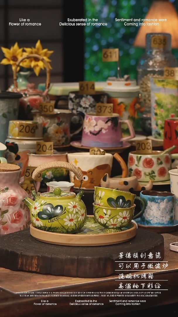 陶瓷景德镇高温釉下彩手工手绘款式