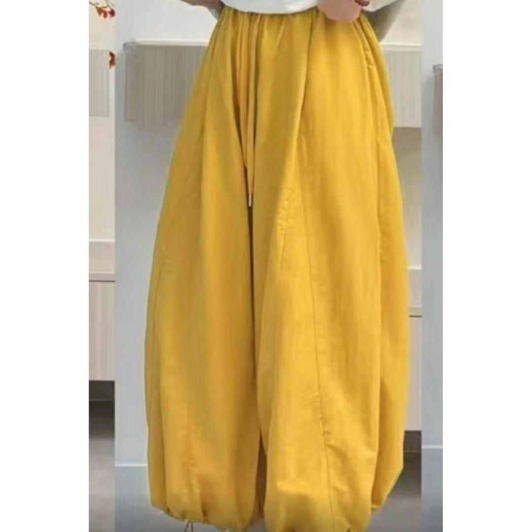 大版慵懒束脚阔腿裤