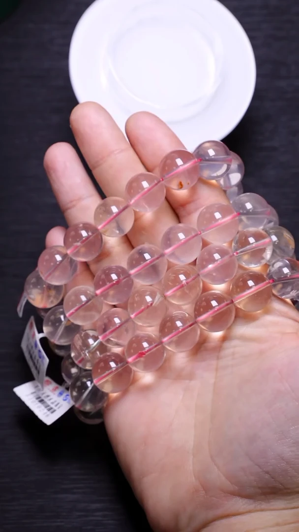 【闪购商品】水晶单圈未镶嵌Q012星光粉水晶单圈14mm