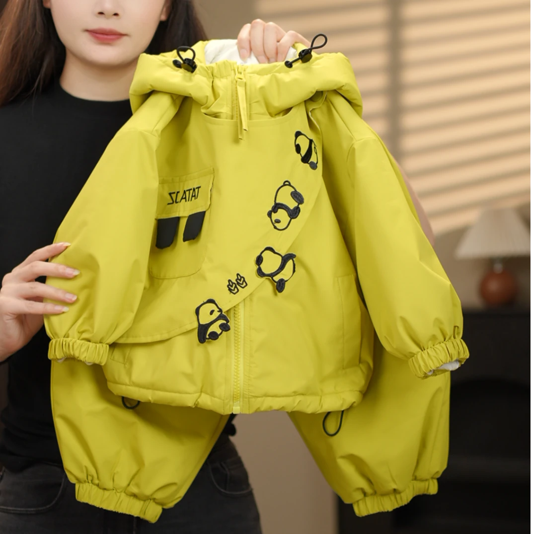 现货【小熊猫棉服】2026春萌娃穿搭潮流加厚男女儿童棉服套58070