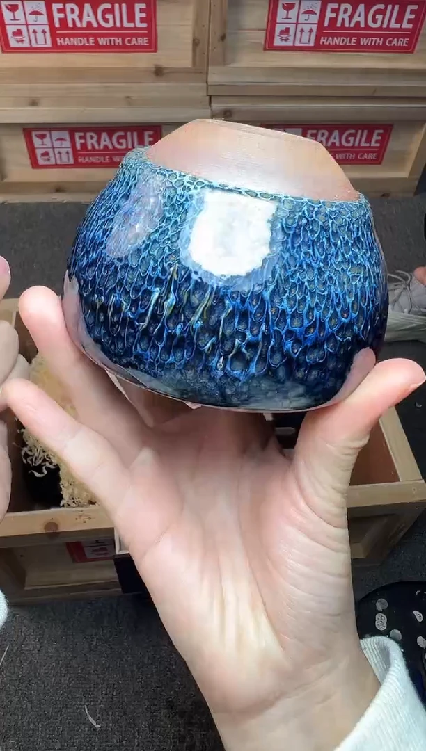 茶盏蓝孔雀 建窑建盏主人杯