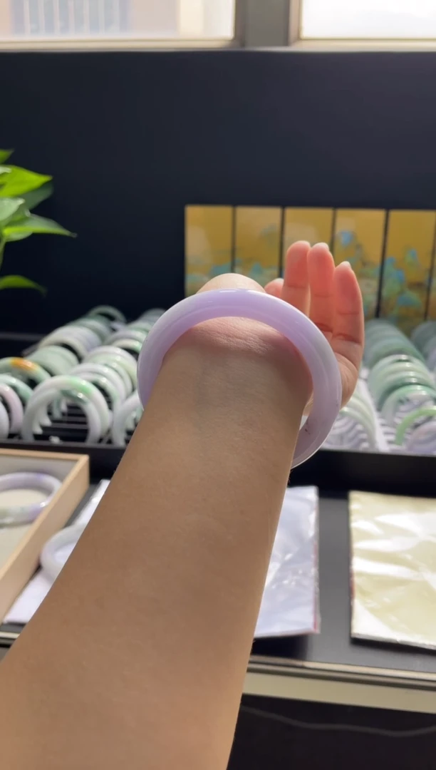 未镶嵌手镯翡翠天然缅甸A货翡翠手镯55-56圈口