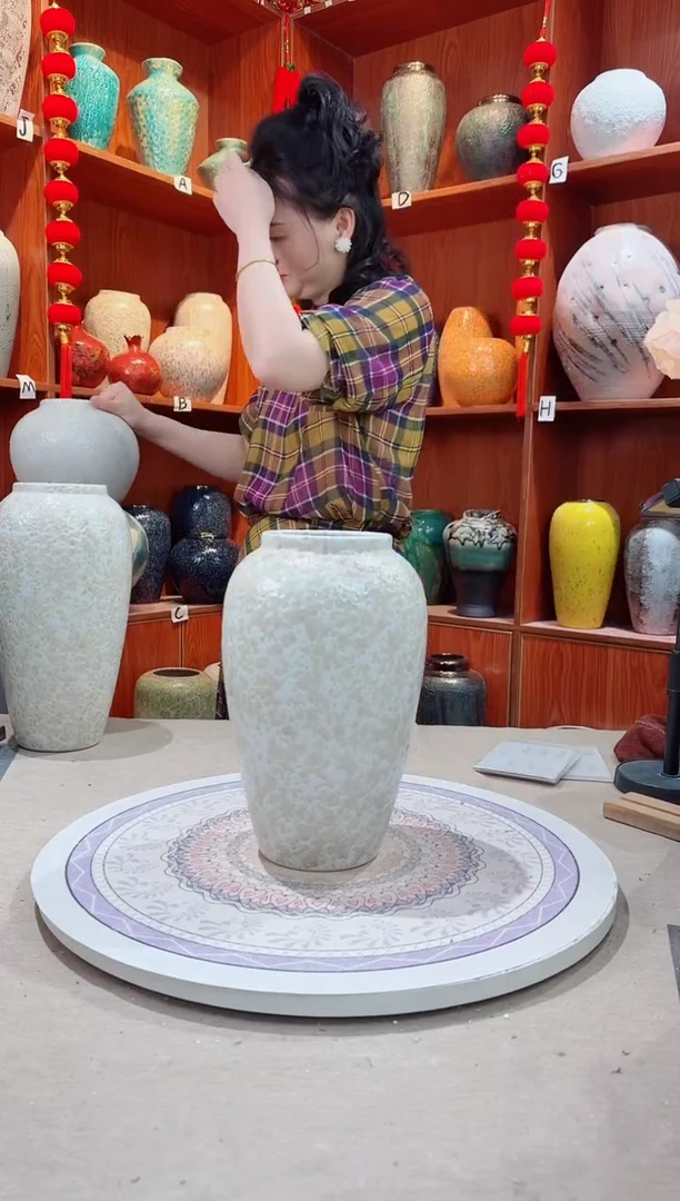 瓶陶瓷花瓶 无花 茶白中号