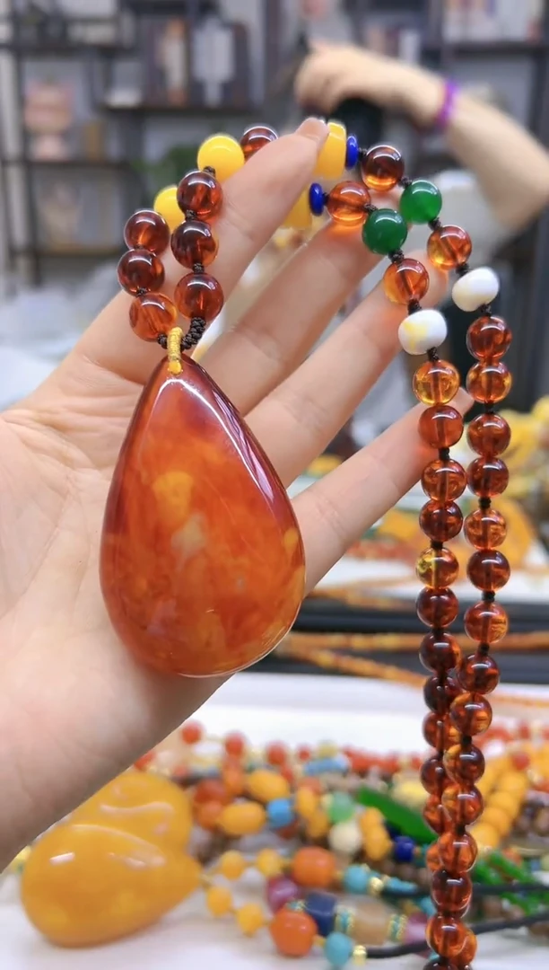 【闪购商品】蜜蜡毛衣链未镶嵌M643