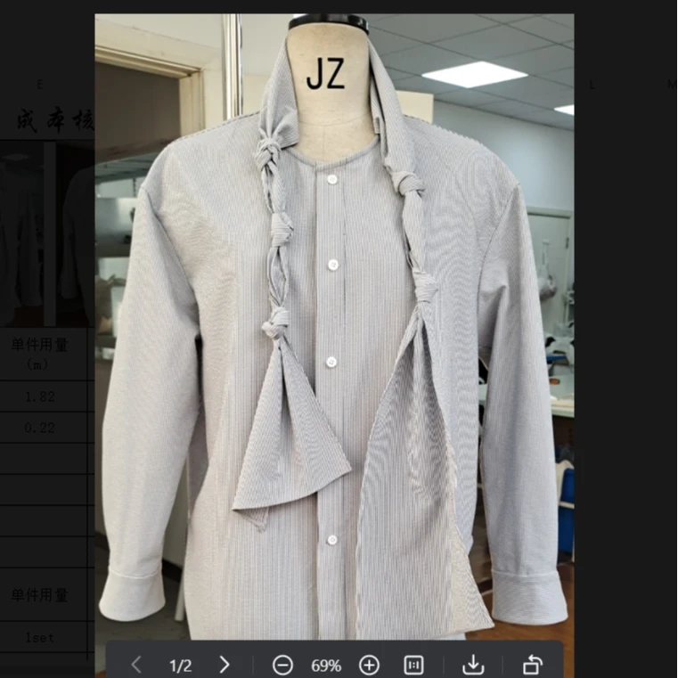 GINAYOLAN 瑾颜|气质休闲百搭灰色衬衫