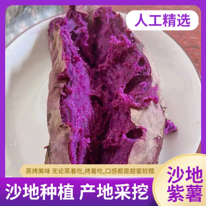 新鲜紫罗兰紫薯现挖粉糯香甜粗粮代餐紫薯低糖0脂减肥专用可批发