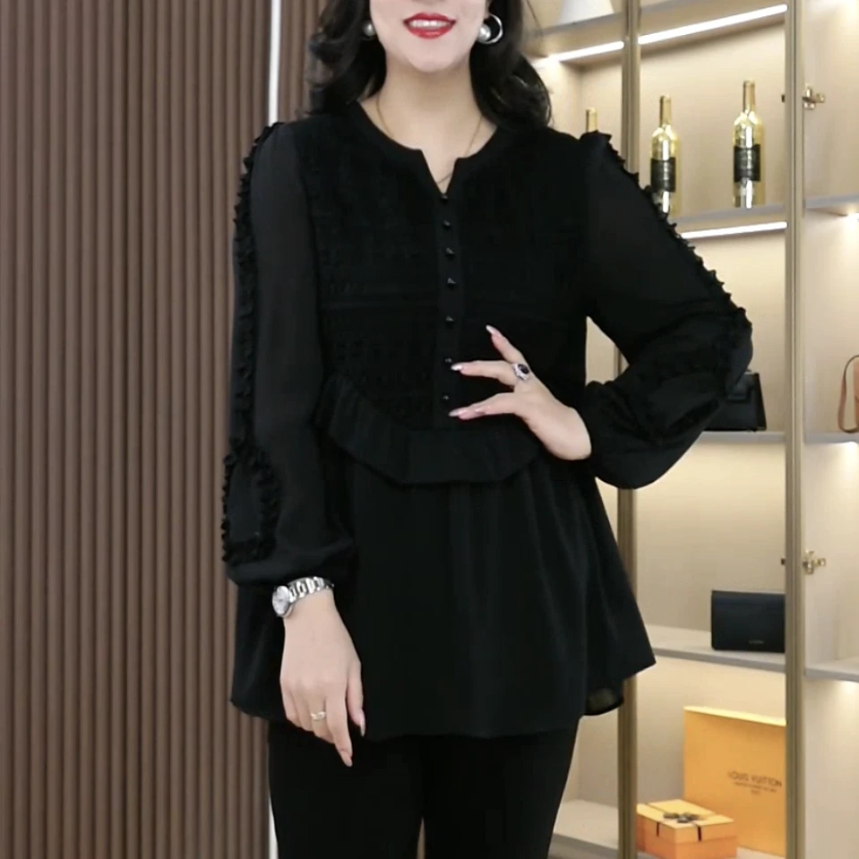 丹思慕大码女装新款重工提花大码显瘦遮肉显白气质遮肉长袖250185