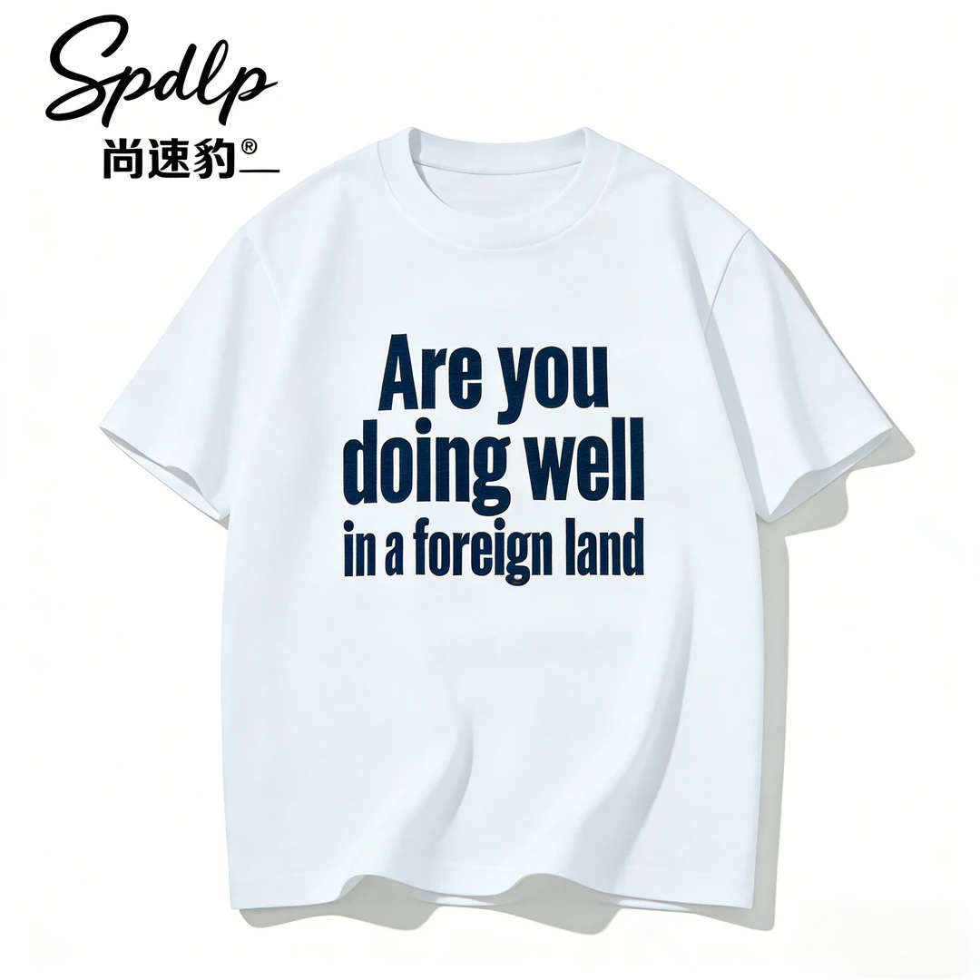 2025夏季新款潮牌圆领字母短袖百搭春夏印花通用T恤ins运动宽松型