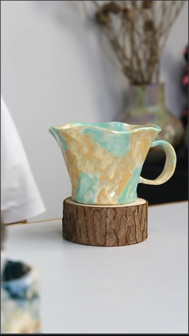 沐泽若芳纯手捏咖啡杯