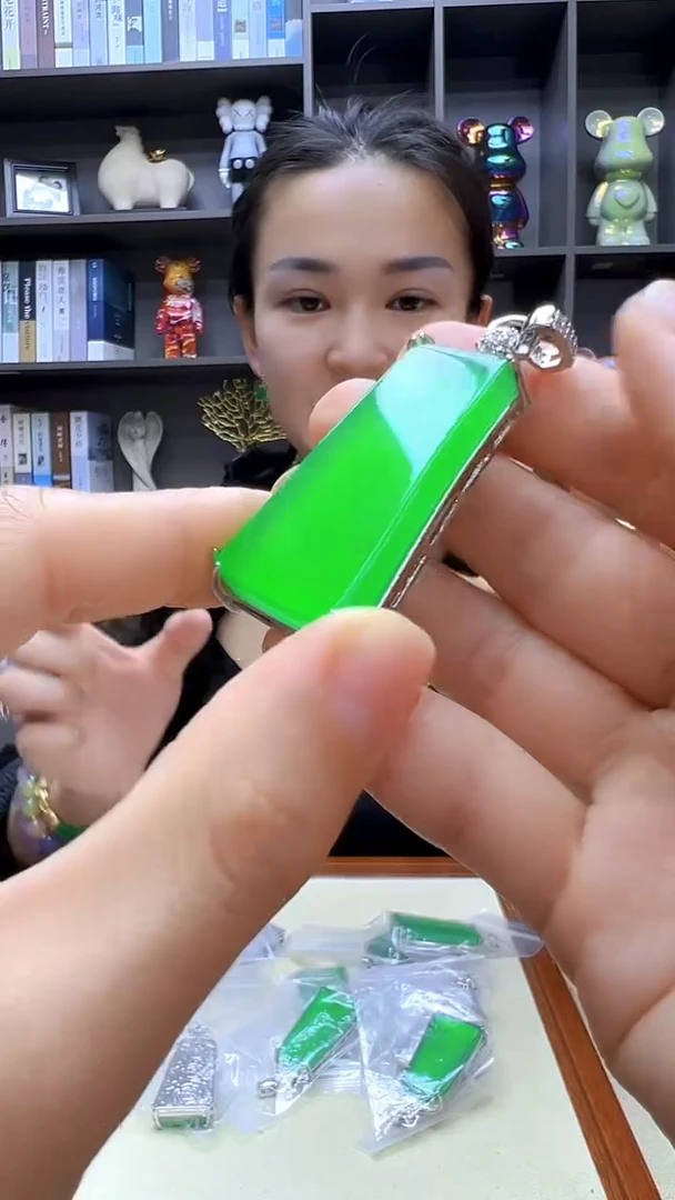 翡翠银S925镶嵌颈饰丹丹diy劲饰