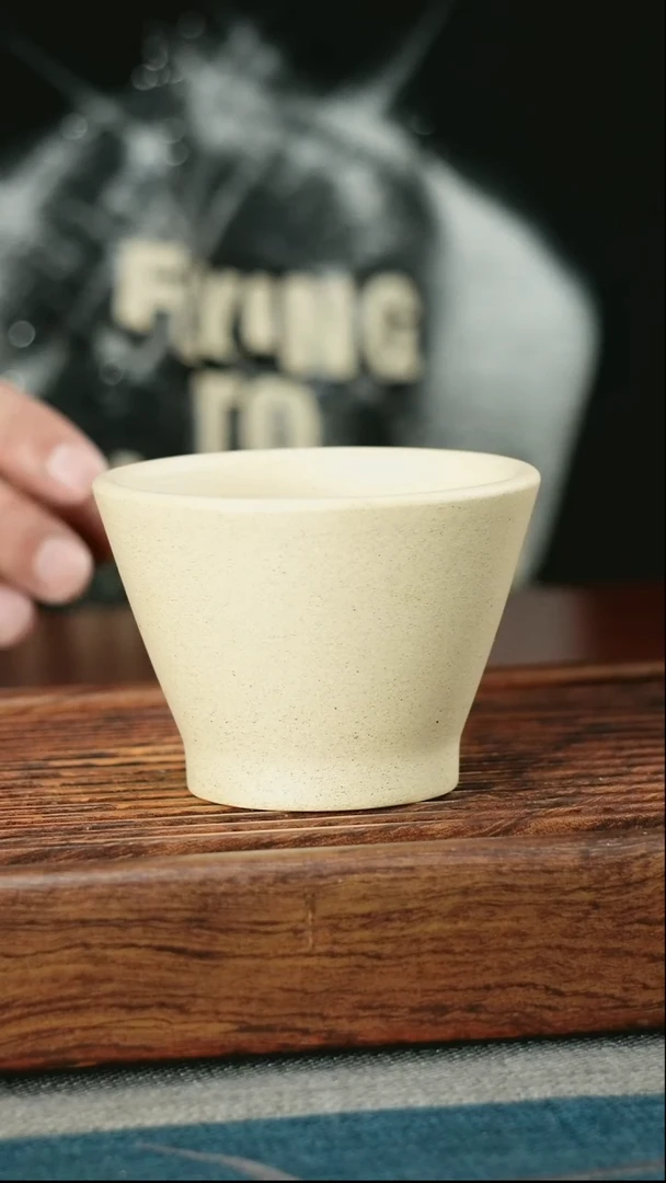 茶杯紫砂白玉芝麻段斗笠