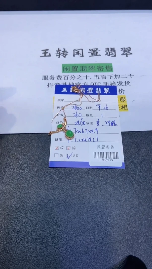 颈饰18K金镶嵌翡翠项链多人-706219
