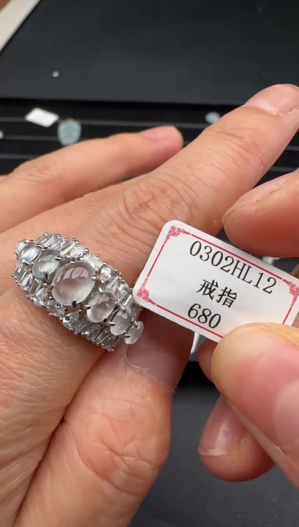 【闪购商品】翡翠戒指银S925镶嵌0302HL12