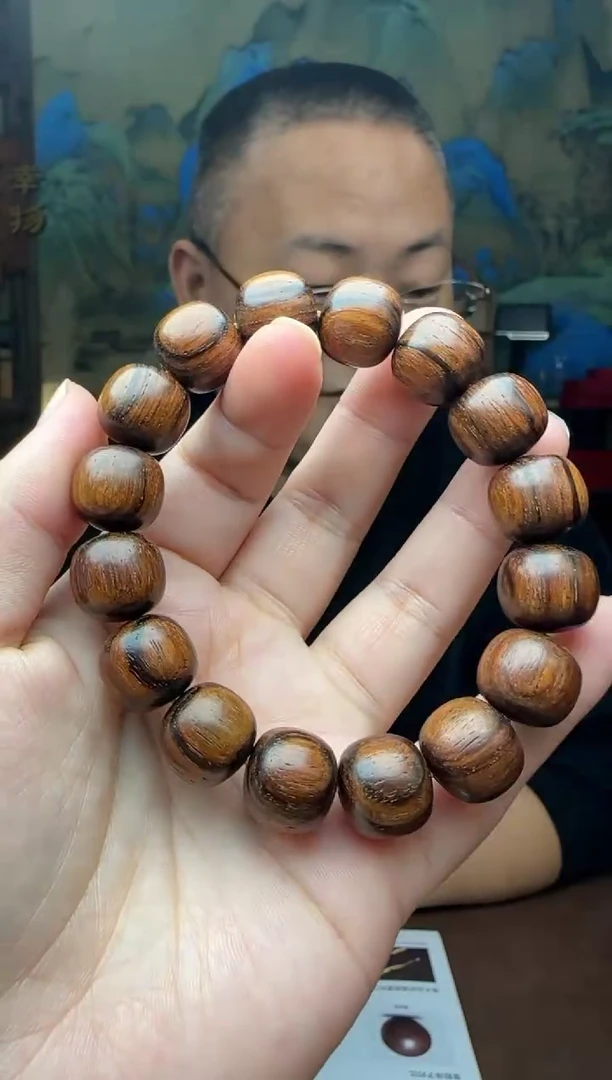 手串/手链黄花梨/降香黄檀13*14mm海黄油梨老料 一线天
